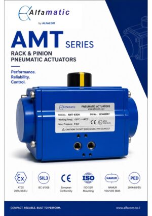 מפעיל פניאומטי דו־בוכנתי ALFAMATIC AMT לברזים ומגופים